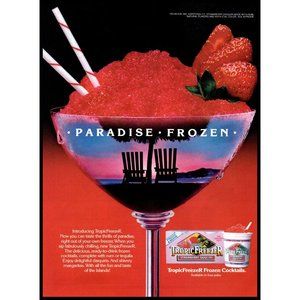 1987 TropicFreezeR Strawberry Daiquiri Frozen Cocktail Mix Vintage Print Ad Art